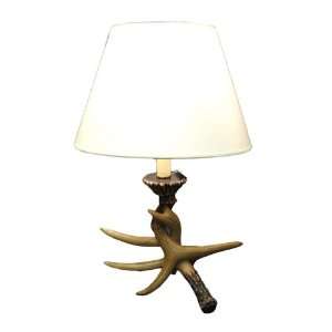  Faux Antler Table Lamp with Linen Shade 