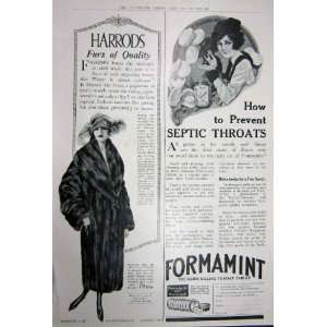   Advertisement 1922 Barometer Cassell Harrods Formamint