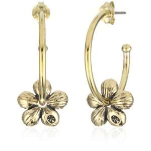  Bronzed by Barse Blooms Floral Hoop Earrings Jewelry