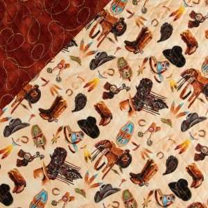  42 Wide Double Sided Quilted Appaloosa Trail Cream 