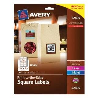 Avery® Matte White High Visibility Labels for Inkjet Printers, 1 1/2 