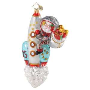  Christopher Radko Sky Rocket Santa Ornament