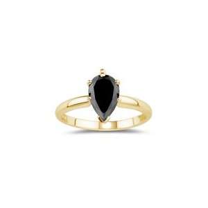  80) Cts Black Diamond Solitaire Ring in 14K Yellow Gold 9.5 Jewelry