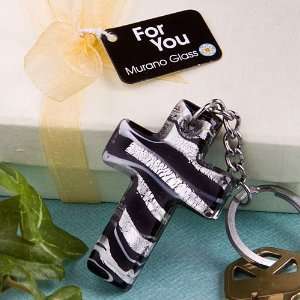  Murano Glass Collection Cross Design Keychain Favors  2114 