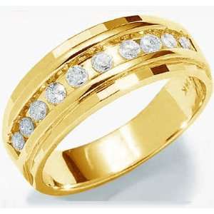  Size   12.5   10k Yellow Gold Classic Channel Set Round 