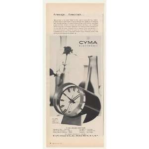  1963 Cyma Electronic Desk Clock Print Ad (44245)