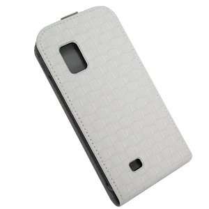 Distributors White Embossed Square Pattern Flip Phone Case for Samsung 