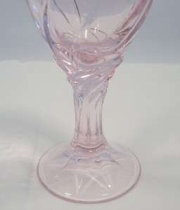 Noritake Crystal Sweet Swirl Pink Stem Water Wine Glass  