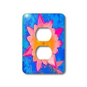   plant water lily gold pink blue flower abstract   Light Switch Covers