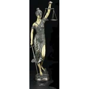 Lady Justice Large Bronzed Statue 39h.