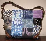 Coach Indigo Medium Patchwork Carly Handbag Tote 10814 Satchel NWT 