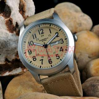 New Luxury Date Week EYKI Mens Leather Water Resistant Wrist Watch 