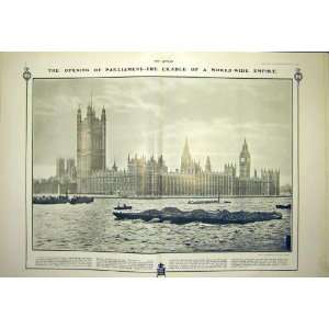  Opening Parliament English Thames Buildings Print 1903 