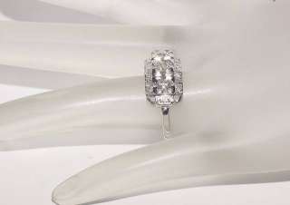14K White Gold Diamond Anniversary Ring Band Vintage Estate Jewelry 