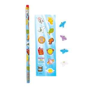   Stationery Sets ~ 5 Pieces Each ~ Pencil, Stickers, Erasers ~ NEW