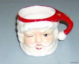 Lot of 6 Vintage Christmas Santa Clause Face Mugs / Cups  