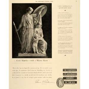  1937 Ad Marble Statue Equitable Life Insurance Society 