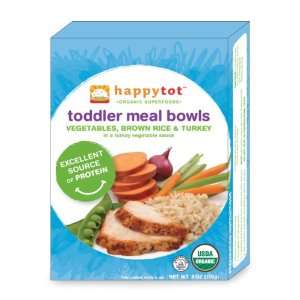 Happy Tot Toddler Meal Bowls, Vegetables, Brown Rice and Turkey, 6 