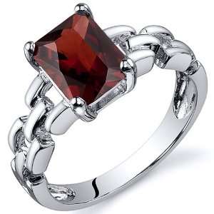  Chain Link Design 1.75 carats Garnet Engagement Ring in 