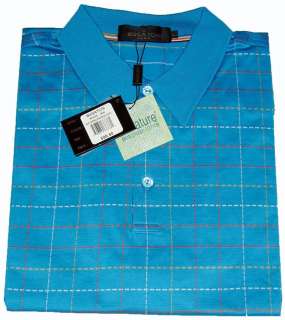 Bugatchi Uomo NWT L 100% Cotton Short Sleeve Mens Golf Polo Shirt 