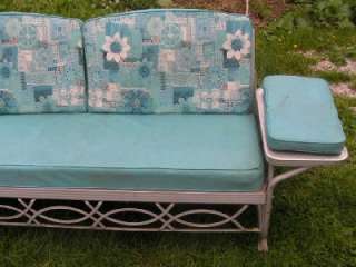 Vintage 1950s 60s Aluminum Porch Glider w Cushions  