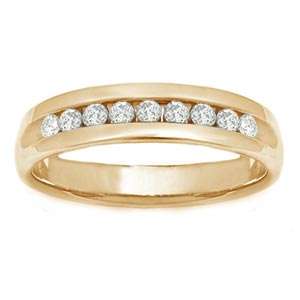 Carat Diamond 14k Yellow Gold Mens Wedding Ring  