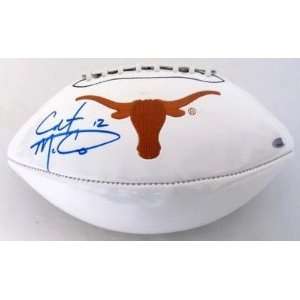  Colt McCoy Autographed Texas Longhorns Logo Football Tri Star 