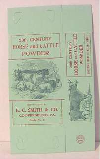 Vintage 20th Century Horse Cattle Powder Medicine BOX Pennsylvania 