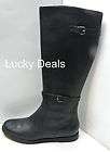 New COLE HAAN Air Petra Flat Riding TALL Leather Winter BOOTS BLACK 