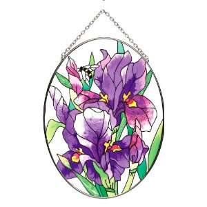  Joan Baker Designs MO181 Purple Irises Art Glass 
