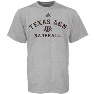  adidas Texas A&M Aggies Ash Baseball Practice T shirt 