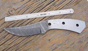 Twist Damascus Trailing Point Knife Blade Blank Steel  