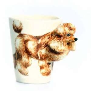  Apricot Poodle Sculpted Ceramic Dog Coffee Mug