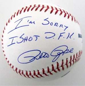 RARE Pete Rose Signed Baseball Im Sorry I Shot J.F.K. PSA  