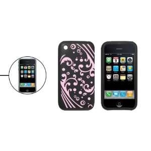   Cut Waves Pattern Silicone Skin Case for iPhone 3G Black Electronics
