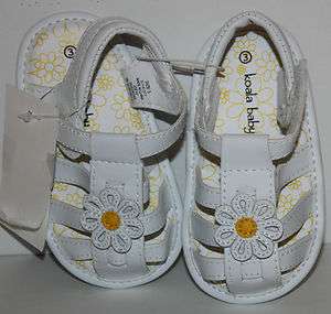 Koala Baby White Infant Sandals with Flower Size 1 2 3 NWT Free 