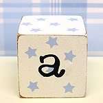 Wooden Block Name Letters Blue Child Baby Nursery  