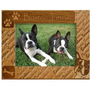 Boston Terrier 5 X 7 Engraved Alderwood Picture Frame #0225  