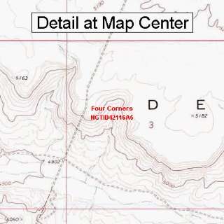 USGS Topographic Quadrangle Map   Four Corners, Idaho (Folded 