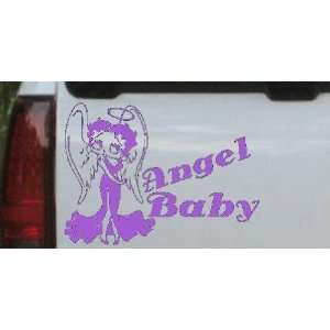 Purple 12in X 16.4in    Betty Boop Angel Baby Cartoons Car Window Wall 