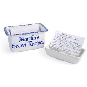 Personalized Blue Recipe Box 