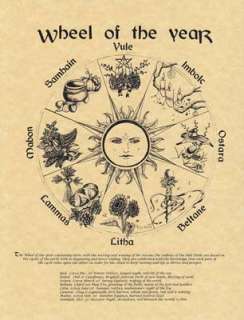 PAGAN WHEEL OF THE YEAR POSTER   Wicca Pagan Witch  