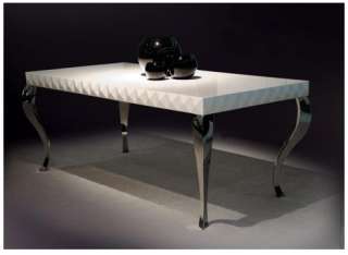 Contemporary MIA WHITE Lacquer modern Dining Table  