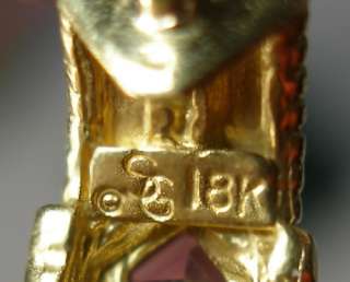 Seidengang 18k gold pink tourmaline huggie earrings  