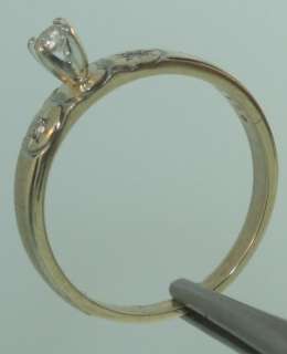 10k yellow gold .12ct diamond engagement ring 8 vintage  