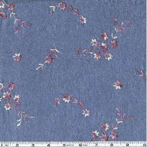  Denim Flower Pink Fabric By The Yard Arts, Crafts & Sewing