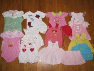 mo month Baby Girls Summer Clothes Lot EUC Dress Top Onesie Skirt 