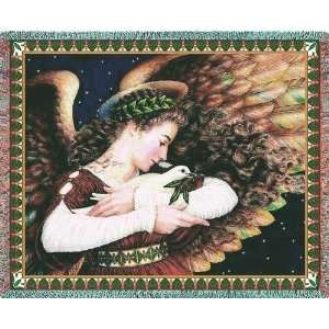  Angel & Dove Tapeastry Throw Blanket