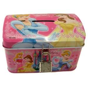  Disney Princess Bank w/ Lock  cinderella Aurora Belle 