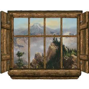  Log Cabin Window   Sawtooth Point Mountain View